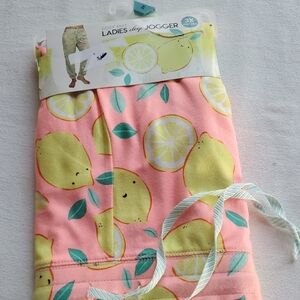 Pink Lemon Print Sleep Jogger